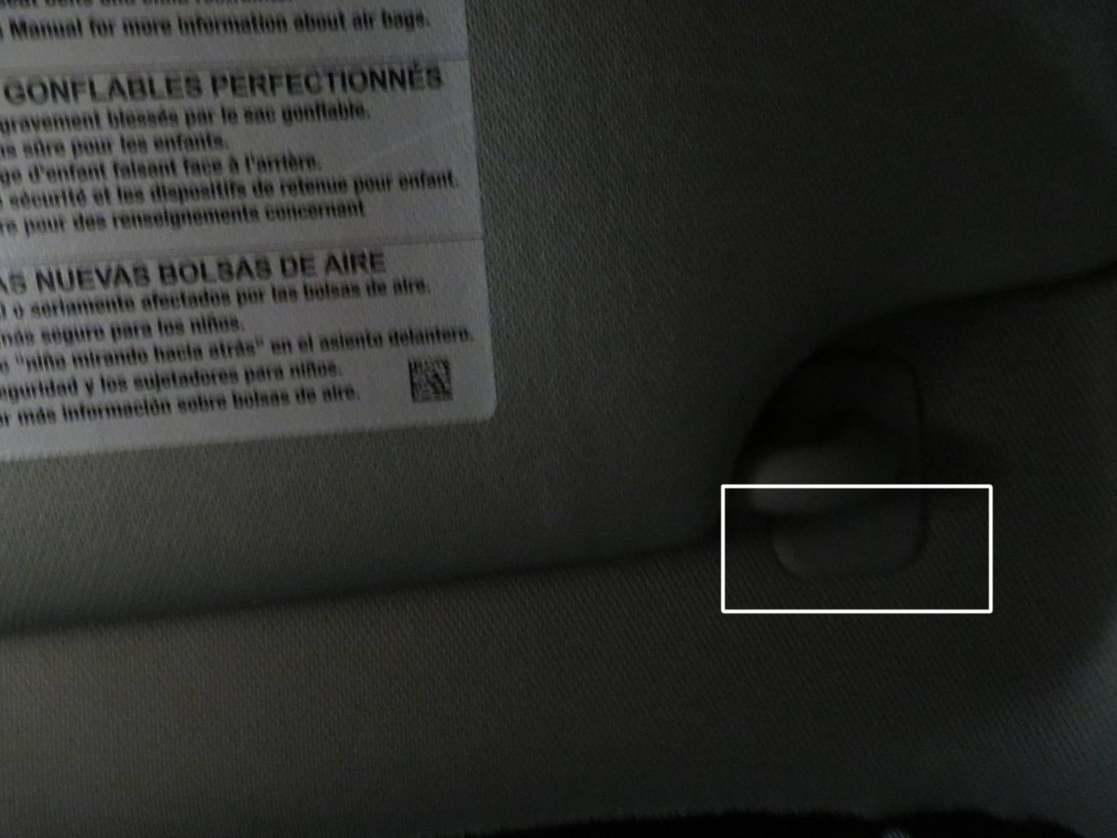 Passenger Side Visor Screw Cover (replaced)