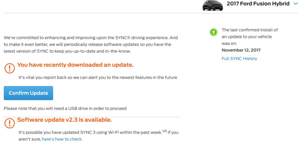 Sync 3 Update 2.3